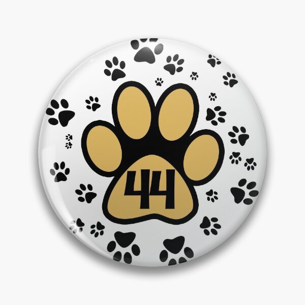 Item preview, Paw prints with number 44 - pets designed and sold by MadandMean.