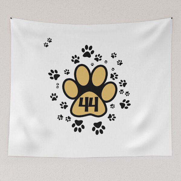 Item preview, Paw prints with number 44 - pets designed and sold by MadandMean.