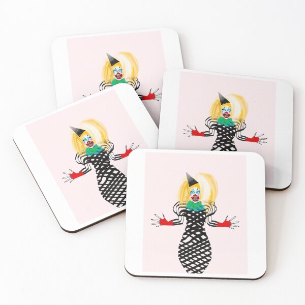 Item preview, Evah Destruction Clown Look with Grid Dress _amp_ Pink Background    designed and sold by ShirtsCrazy.