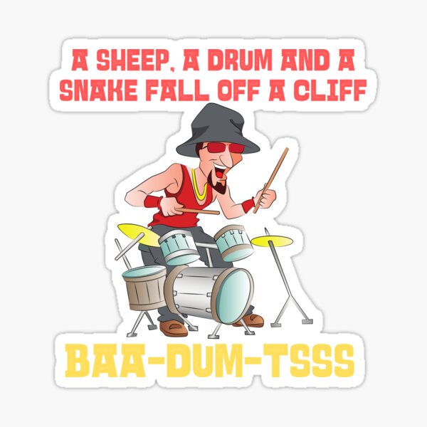 "Funny Percussion Drum Player Joke " Sticker for Sale by HROC Redbubble