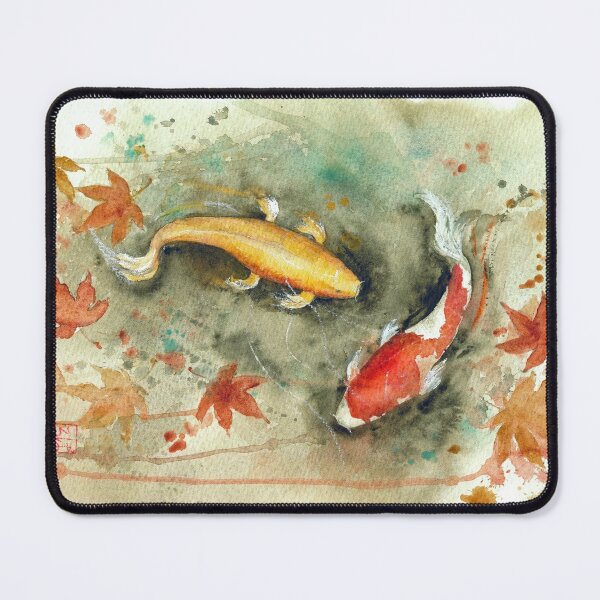 Item preview, Autumn koi fish landscape designed and sold by Barbaraluel.