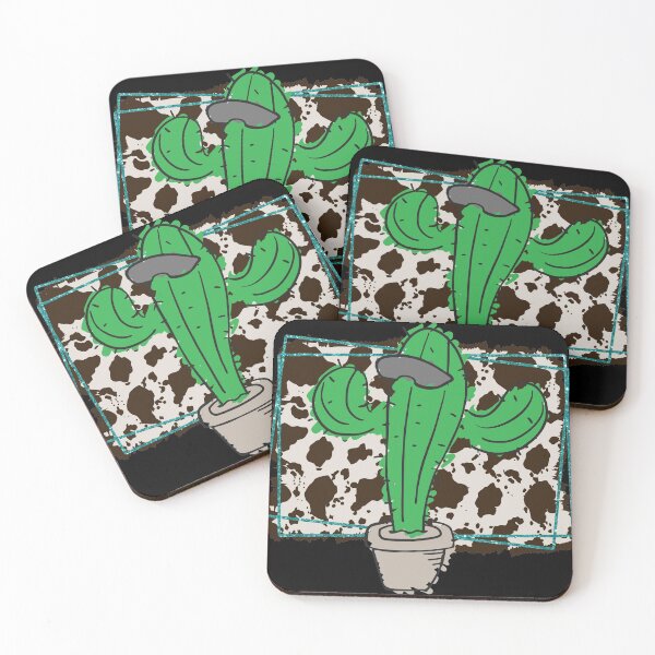Item preview, Cow Animal Pattern Funny Cactus Plants Lovers Funny Leopard Cactus Serape Cactus print Turquoise designed and sold by Dr.YesOrNo.