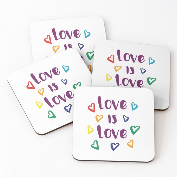 Item preview, Love is love. Phrase in LGBTQ+ colors. Safe Space Equality designed and sold by TJprint.