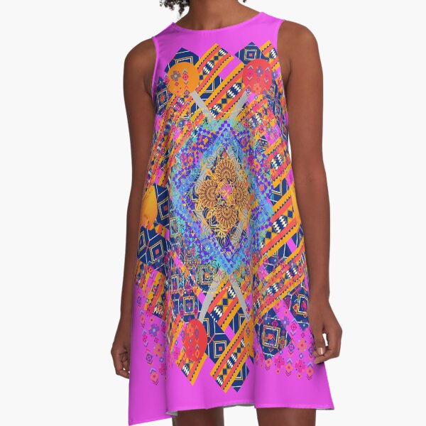 Stitch Pattern Art A-Line Dress