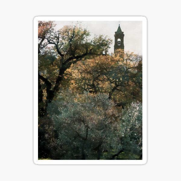 Through The Olive Grove To San Donato Church Sticker