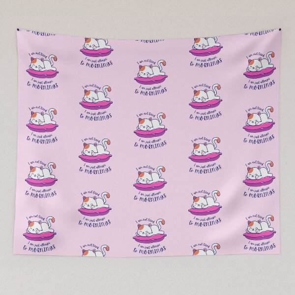 Item preview, I AM NOT TIRED I AM JUST ALLERGIC, TO MORNINGS, CUTE CATS designed and sold by art-and-sticker.