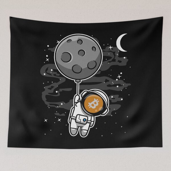 Item preview, Astronaut Floating BitCoin BTC Coin To The Moon Crypto Token Cryptocurrency Blockchain Wallet HODL designed and sold by AdamRoberts90.