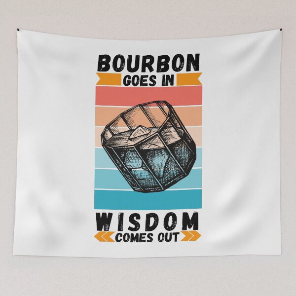 Item preview, Bourbon Goes In Wisdom Comes Out  Sunset Viintage T-Shirt designed and sold by LJ4EVER.