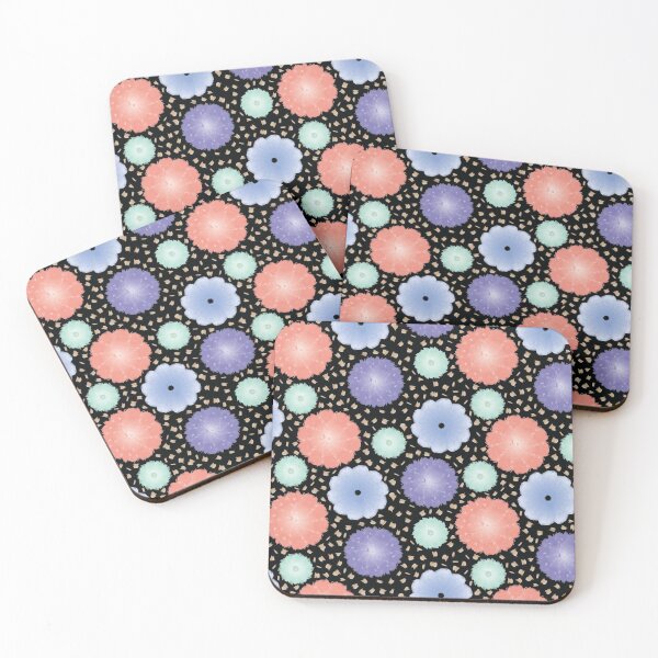 Item preview, Black digital watercolour floral pattern designed and sold by Lozzie Eliza Designs.