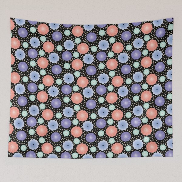 Item preview, Black digital watercolour floral pattern designed and sold by Lozzie Eliza Designs.