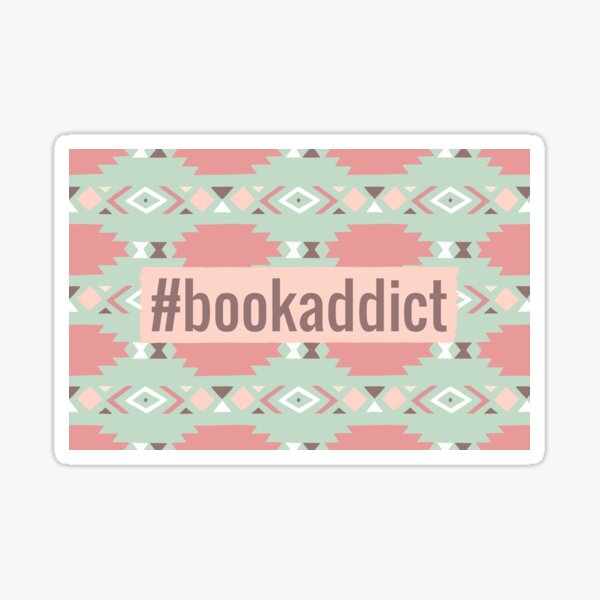Hashtag Book Addict (Tribal) Sticker