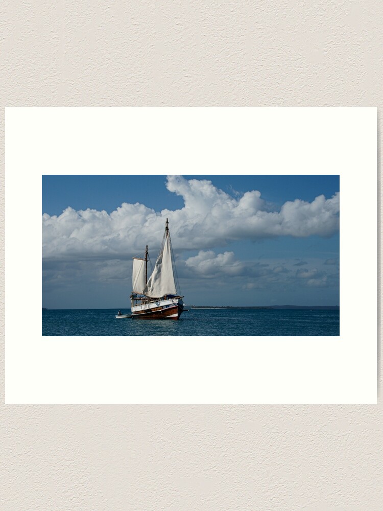 Alternate view of Wooden Sailing Ship ~ Zanzibar Art Print