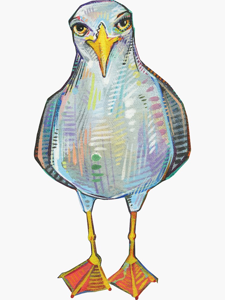 Gull on Blank Background by gwennpaints