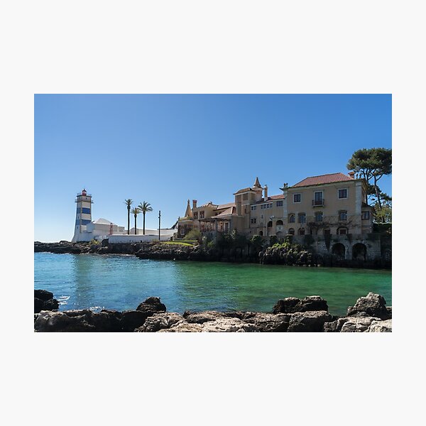 Item preview, Santa Marta Lighthouse and Santa Maria House - Cascais Portugal Landmarks designed and sold by Georgia Mizuleva.