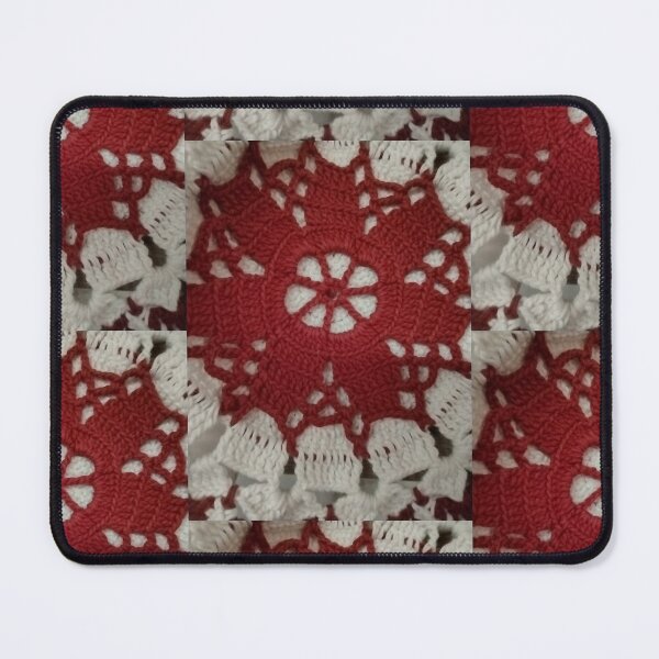 Item preview, Fotografía de tapete de ganchillo rojo vintage designed and sold by Purplebell.