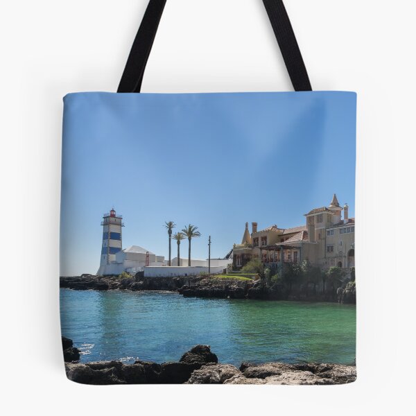 Item preview, Santa Marta Lighthouse and Santa Maria House - Cascais Portugal Landmarks designed and sold by Georgia Mizuleva.
