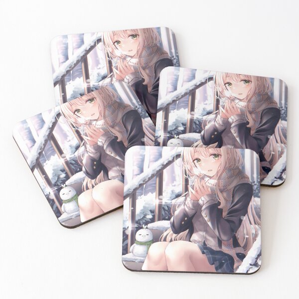 Item preview, Cute anime girl on snowy stairs designed and sold by LokShyu.