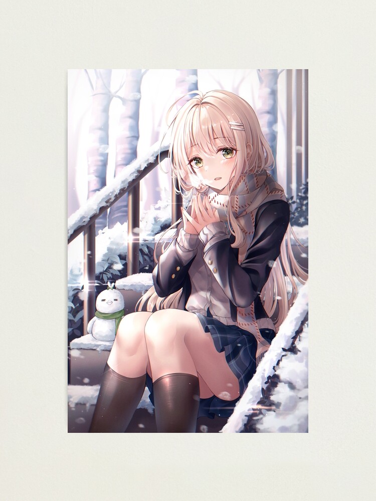 Cute Anime Girl Soft Aesthetic Photographic Print for Sale by  Merch-For-All