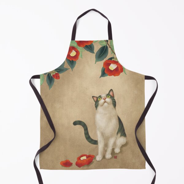 Item preview, Cat and camellia flowers T4 - Minhwa-Korean traditional/folk art designed and sold by minsillust.