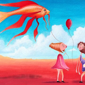 Artwork thumbnail, Goldfish Balloon by Imogen Boshstar Art