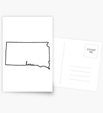 South Dakota Home Outline Postcards