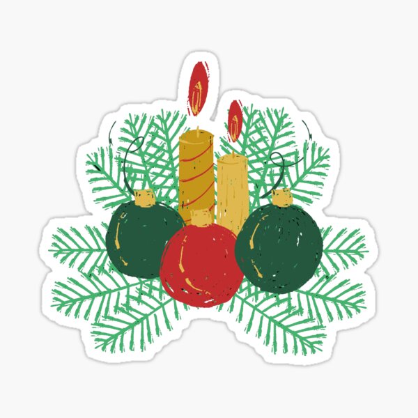 "Simple Candle and Christmas Balls  | Best GRD Designs" Sticker
