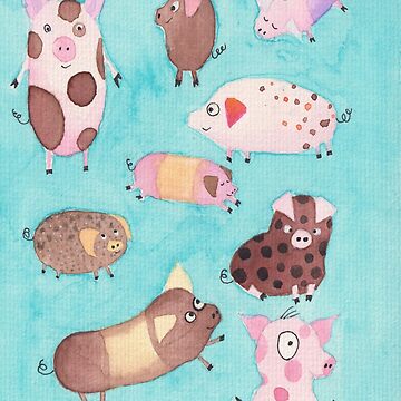 Artwork thumbnail, Pig Parade! by Imogen Boshstar Art