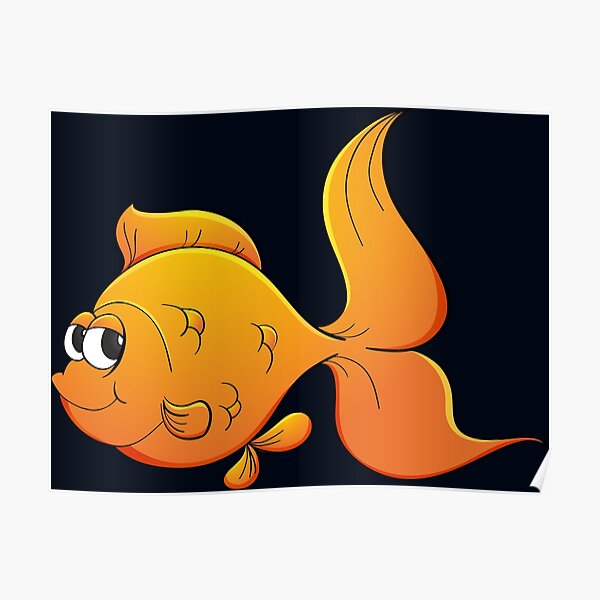 Small yellow fish cartoon sea animal 