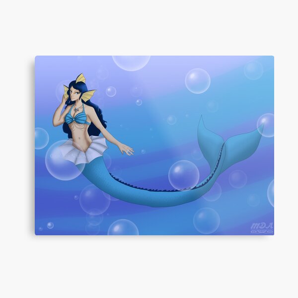 Mermaid Vaporeon Metal Print