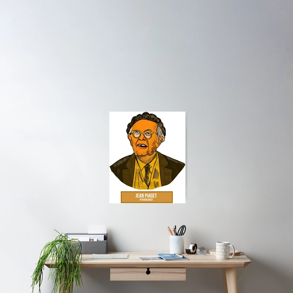 Jean Piaget Swiss psychologist illustartion