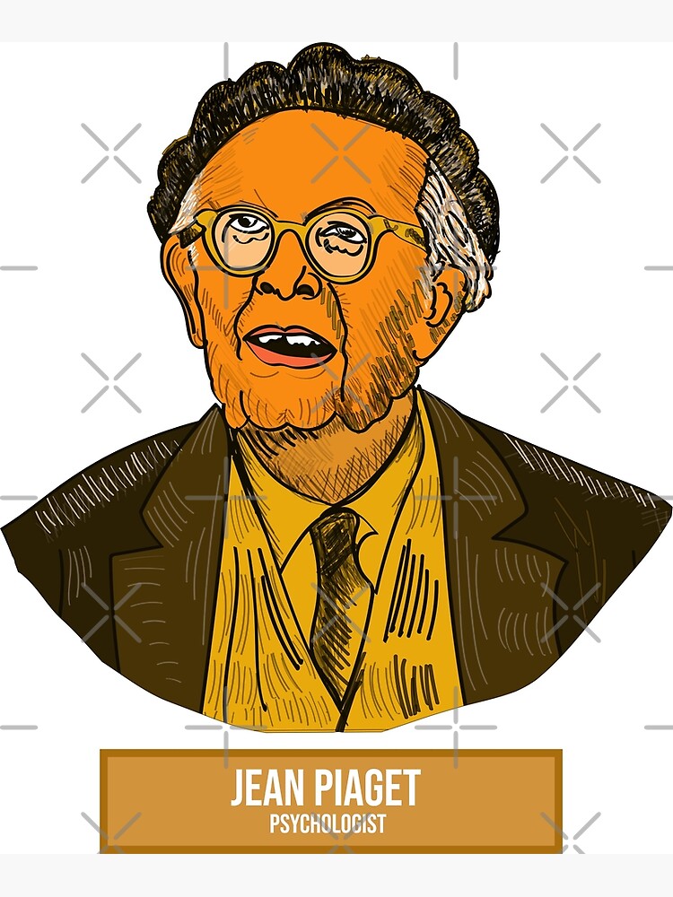 Jean Piaget Swiss psychologist illustartion 