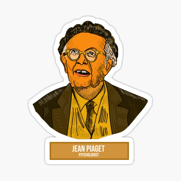 Jean Piaget Swiss psychologist illustartion