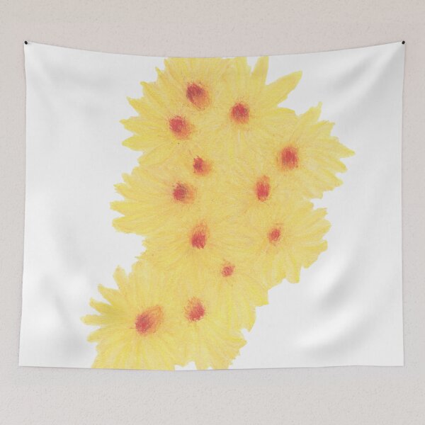 Item preview, Nature, flora, yellow, flowers, shrub, pastel sec, drawing, bebicervin designed and sold by BebiCervin.