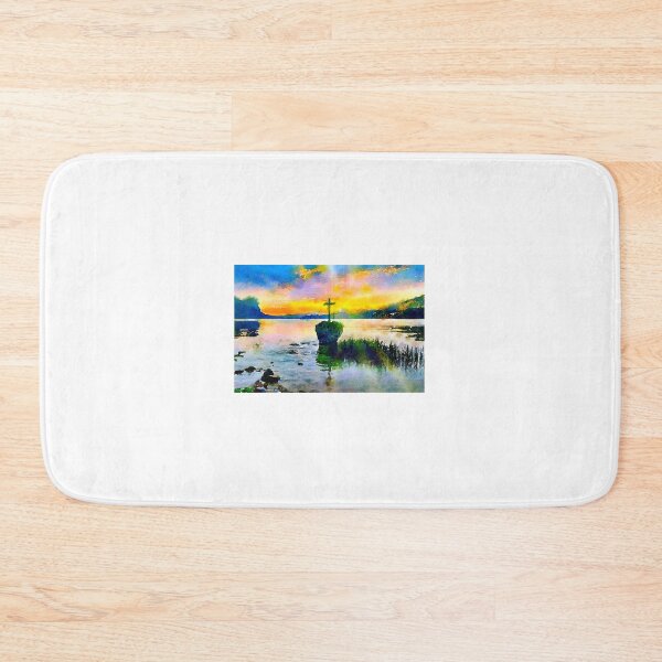 Item preview, Mondsee Kreuzstein watercolor designed and sold by Lexpixelart.