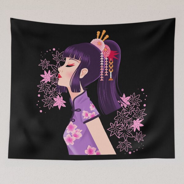 Artikelvorschau, Japanische Geisha-Illustration entworfen und verkauft von Paula Helit.