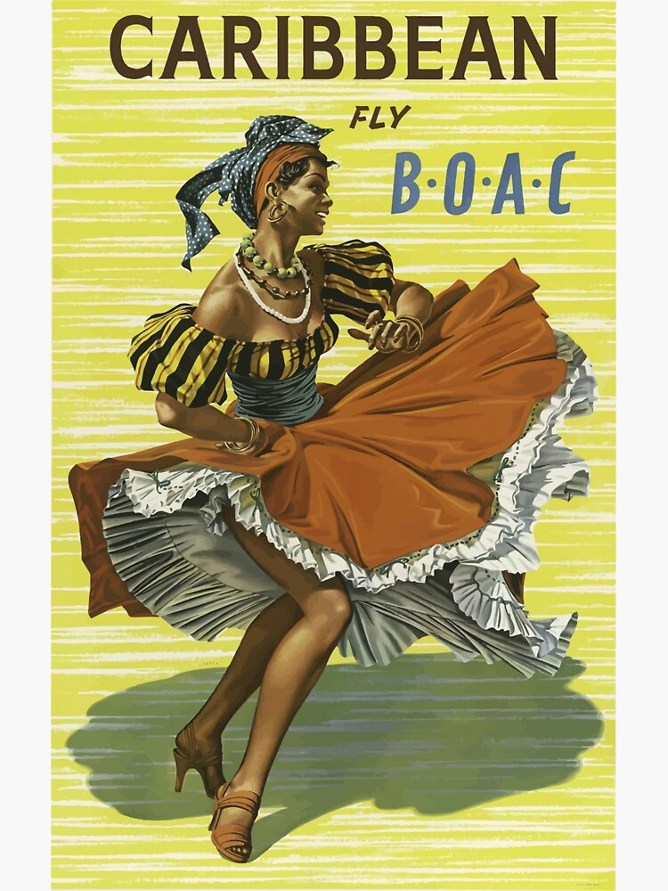 "Vintage Caribbean poster" Sticker for Sale by cjgraphic Redbubble