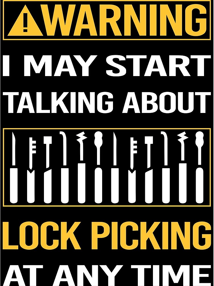 "Lustige Warnung Lockpicking Pick Picker Lockpicking Lockpick