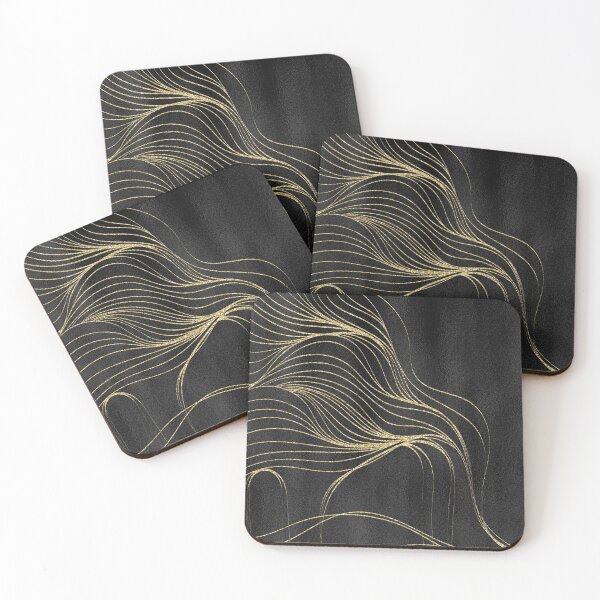 Item preview, Luxury Black Textile Foil Golden Lines designed and sold by Saraartwork.