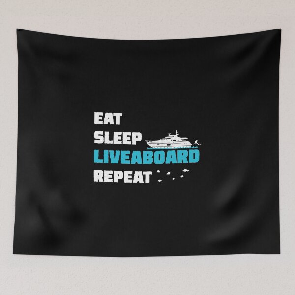 Item preview, Eat Sleep Liveaboard Repeat Scuba Dive Boat Ship designed and sold by StrongShirts.