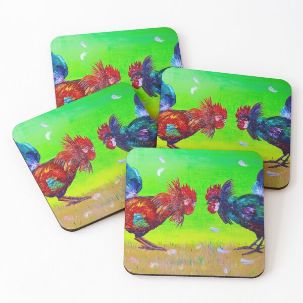 Item preview, Fight of roosters designed and sold by Natalia_Shchip.