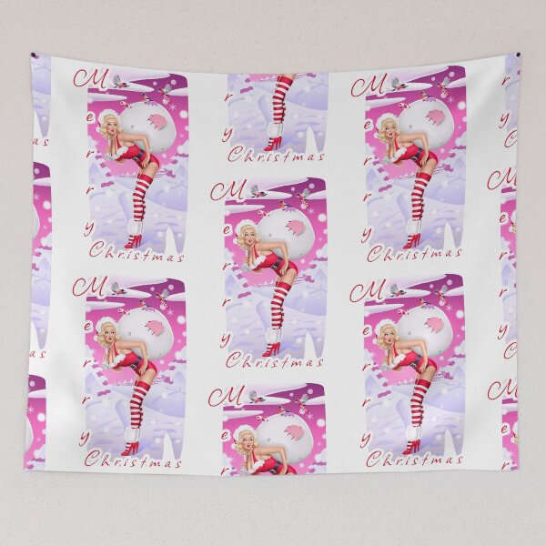 Item preview, Merry Christmas pinup girl with gift designed and sold by AnnaRuz.