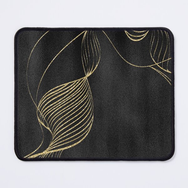 Item preview, Luxury Black Textile Foil Golden Lines Waves designed and sold by Saraartwork.