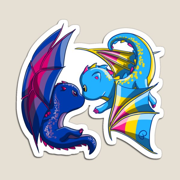 Bi and Pan Pride Dragons Magnet