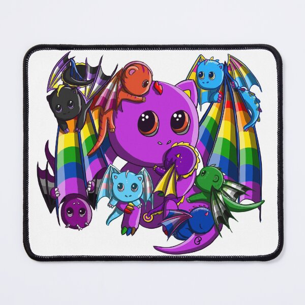Item preview, Rainbow Pride Mother Dragon and her queer children designed and sold by Florilège Art.