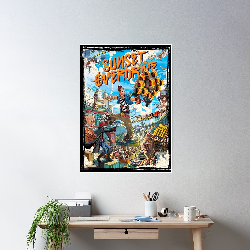 Big Poster Gamer Sunset Overdrive LO04 Tamanho 90x60 cm