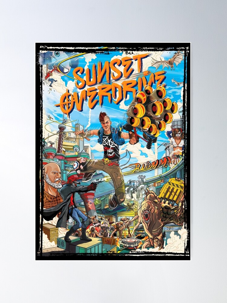 Big Poster Gamer Sunset Overdrive LO04 Tamanho 90x60 cm