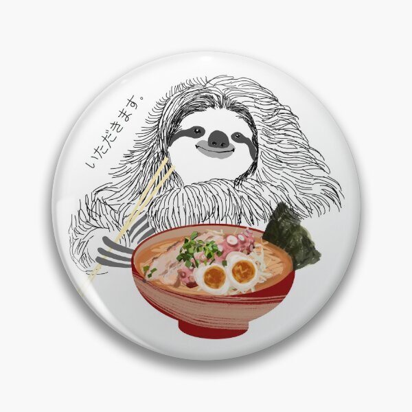 Item preview, sloth eat ramen. itadakimasu designed and sold by JeffPark.
