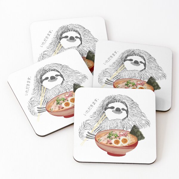 Item preview, sloth eat ramen. itadakimasu designed and sold by JeffPark.