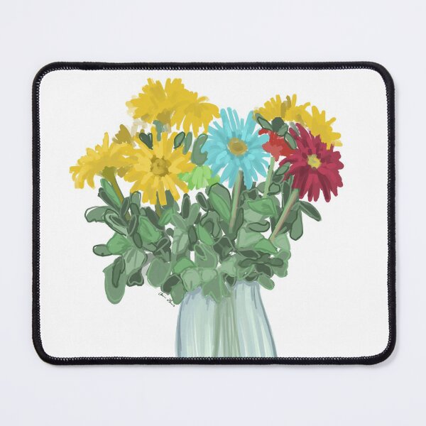 Item preview, Vase of colorful flowers designed and sold by cinnamondrawing.