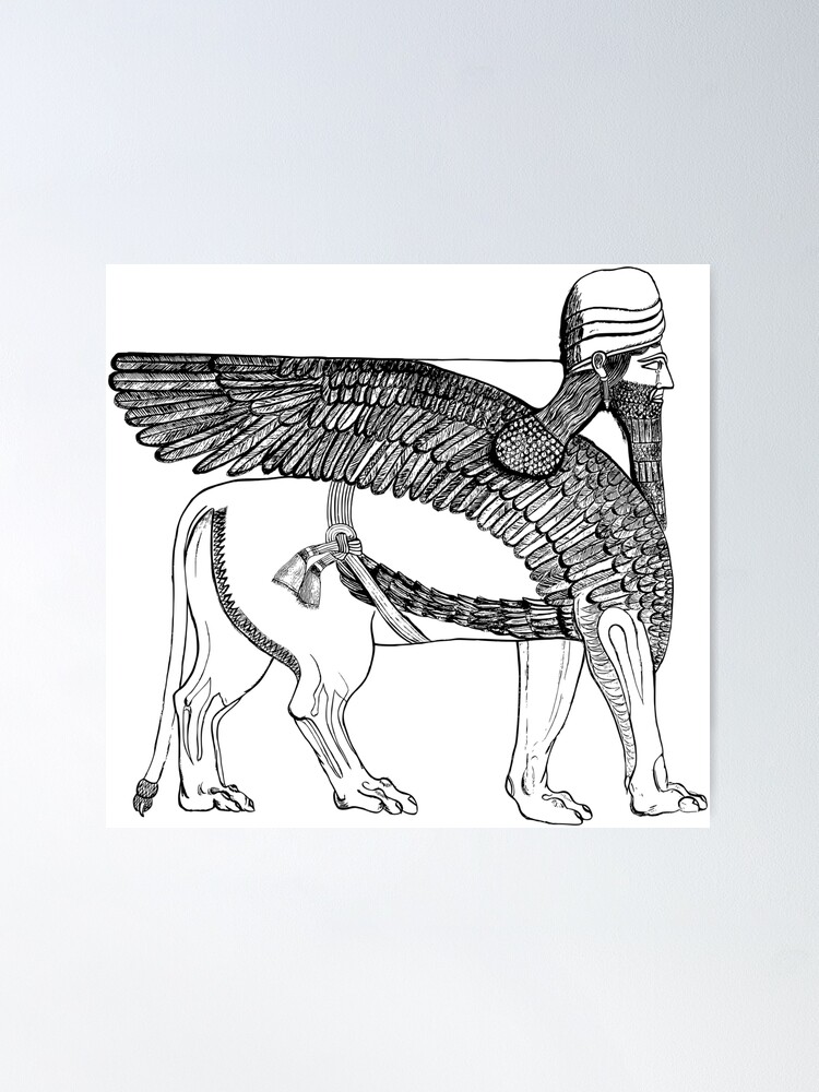 Ancient Babylonian Winged Sphinx Poster For Sale By Pdgraphics